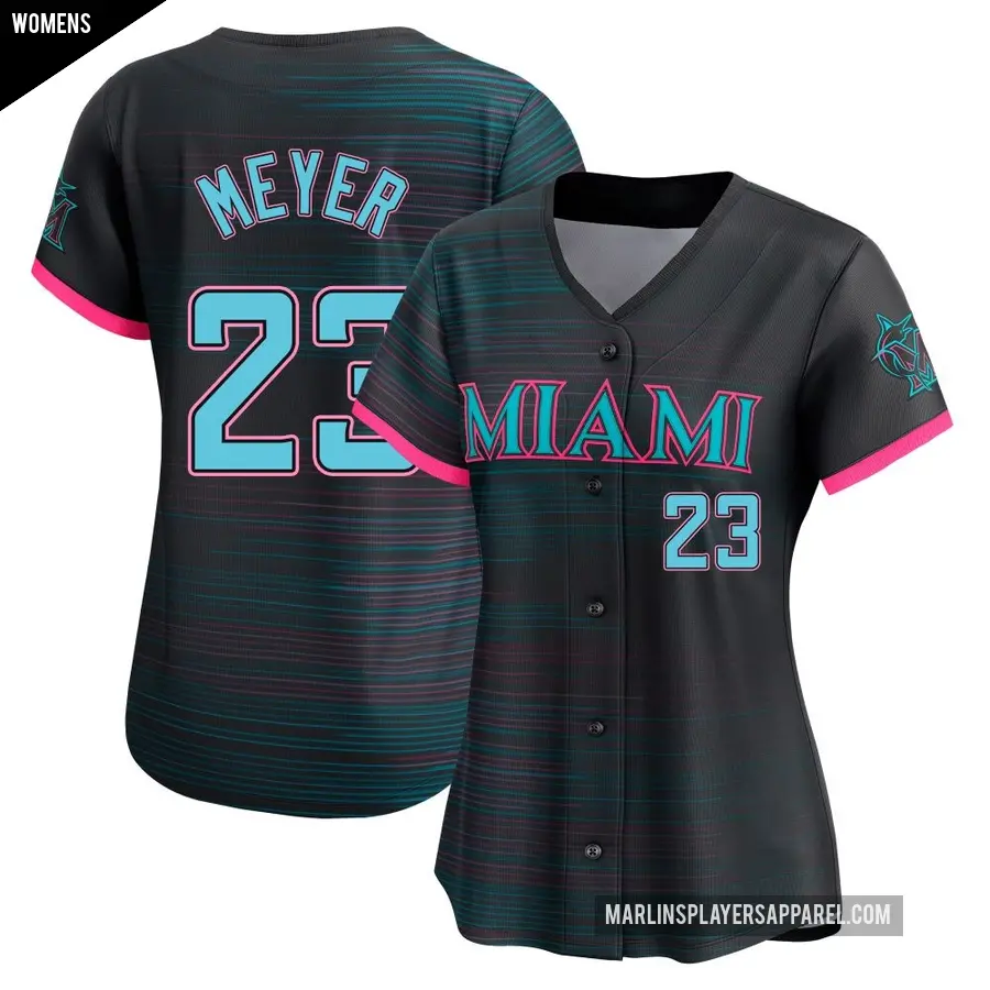 Women's Miami Marlins ＃23 Max Meyer Limited Black 2025 City Connect Jersey